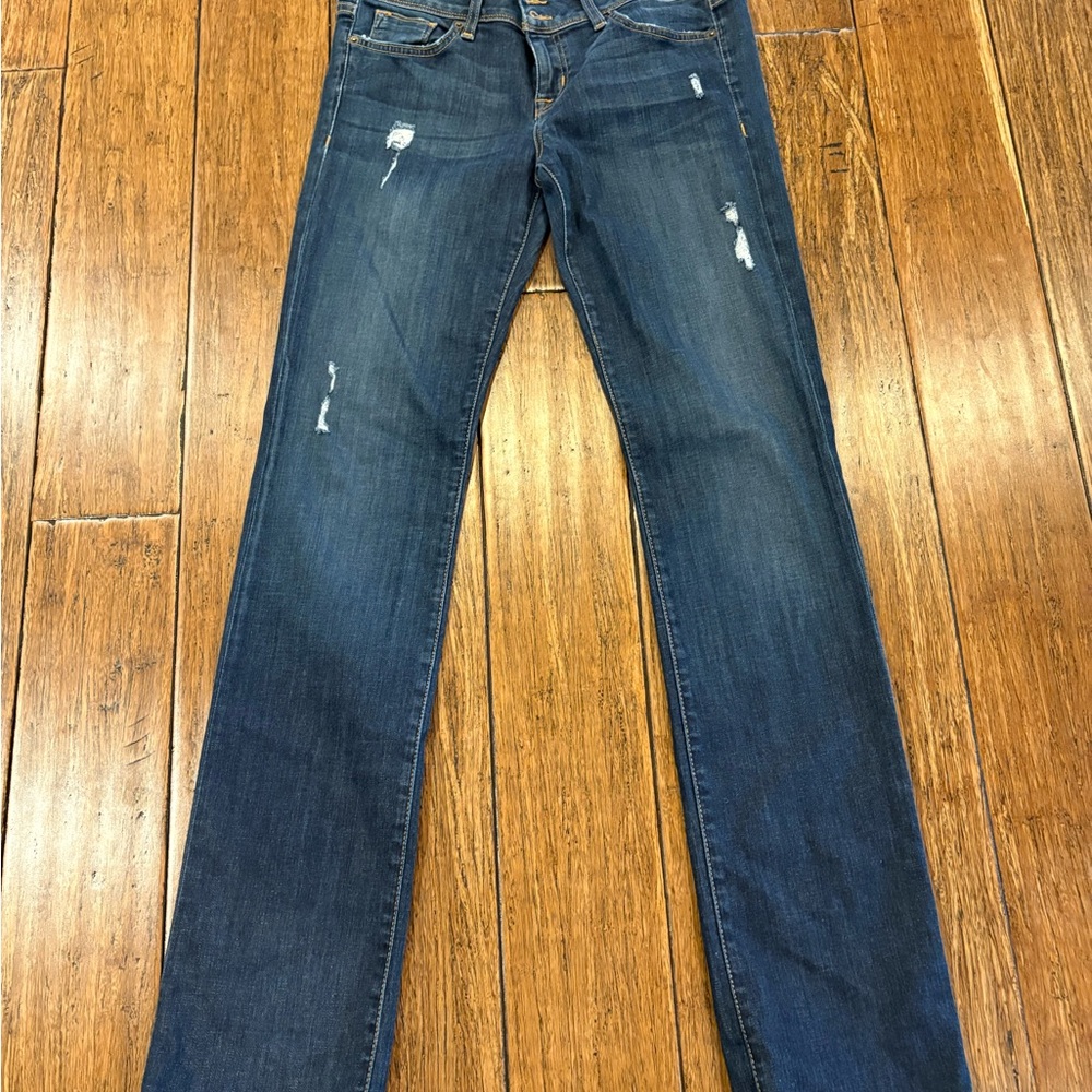 Hudson Jeans Women's Distressed Blue Straight Leg